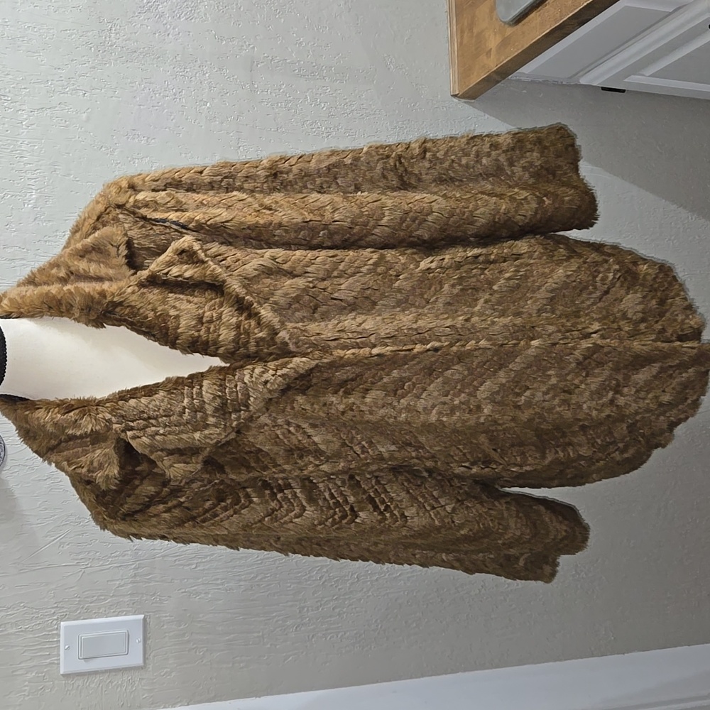 Pamela McCoy Couture Faux Fur Jacket Coat